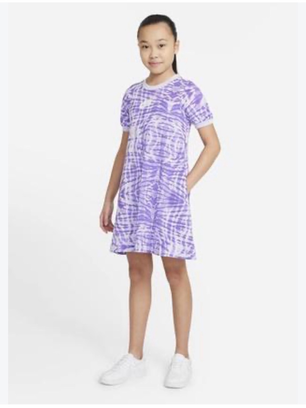 Nike Girls' Purple Tie-Dye Short Sleeve Dress size small
